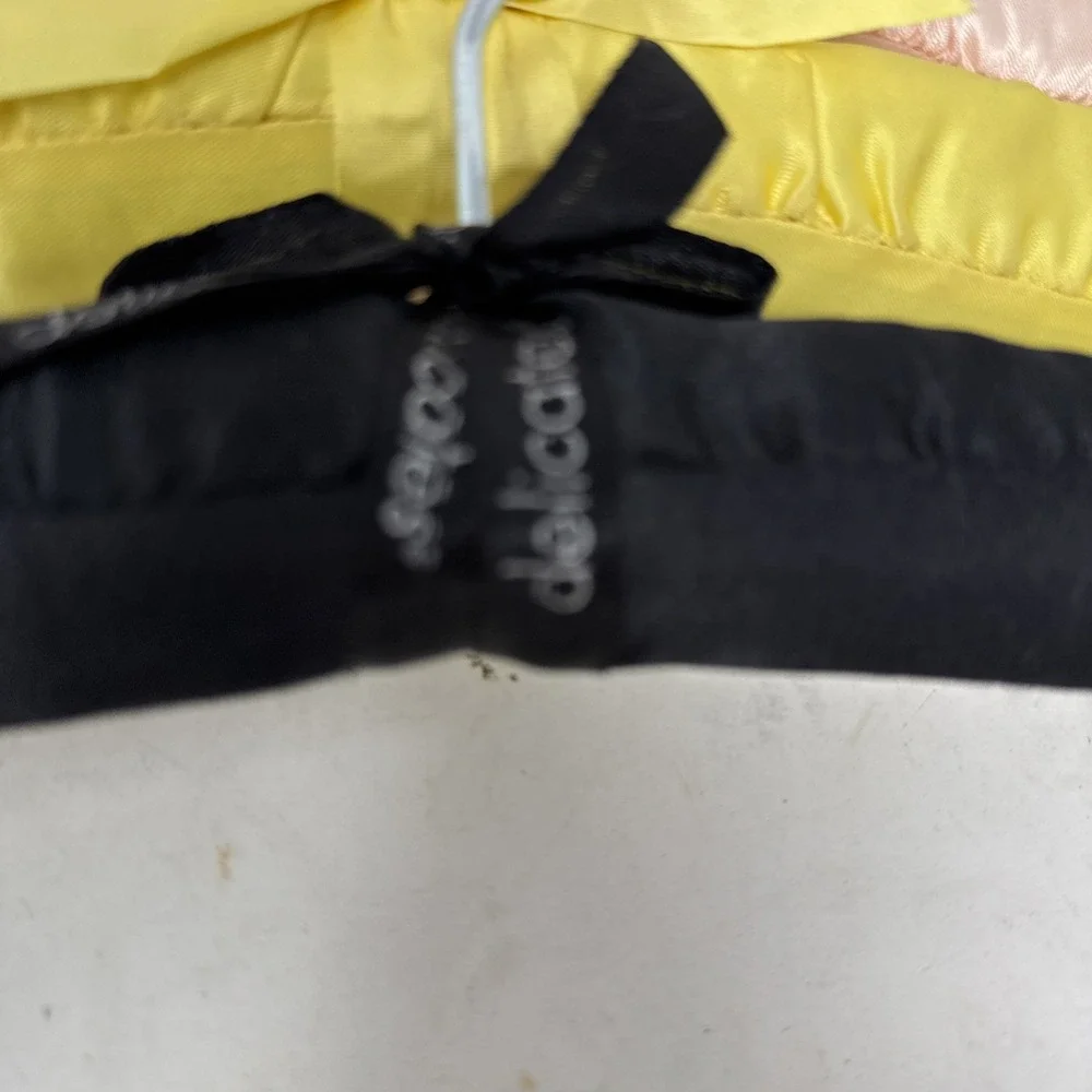 VTG lot of 3 Satin Covered Hangers Padded Ribbons Pants Shirts Delicates
